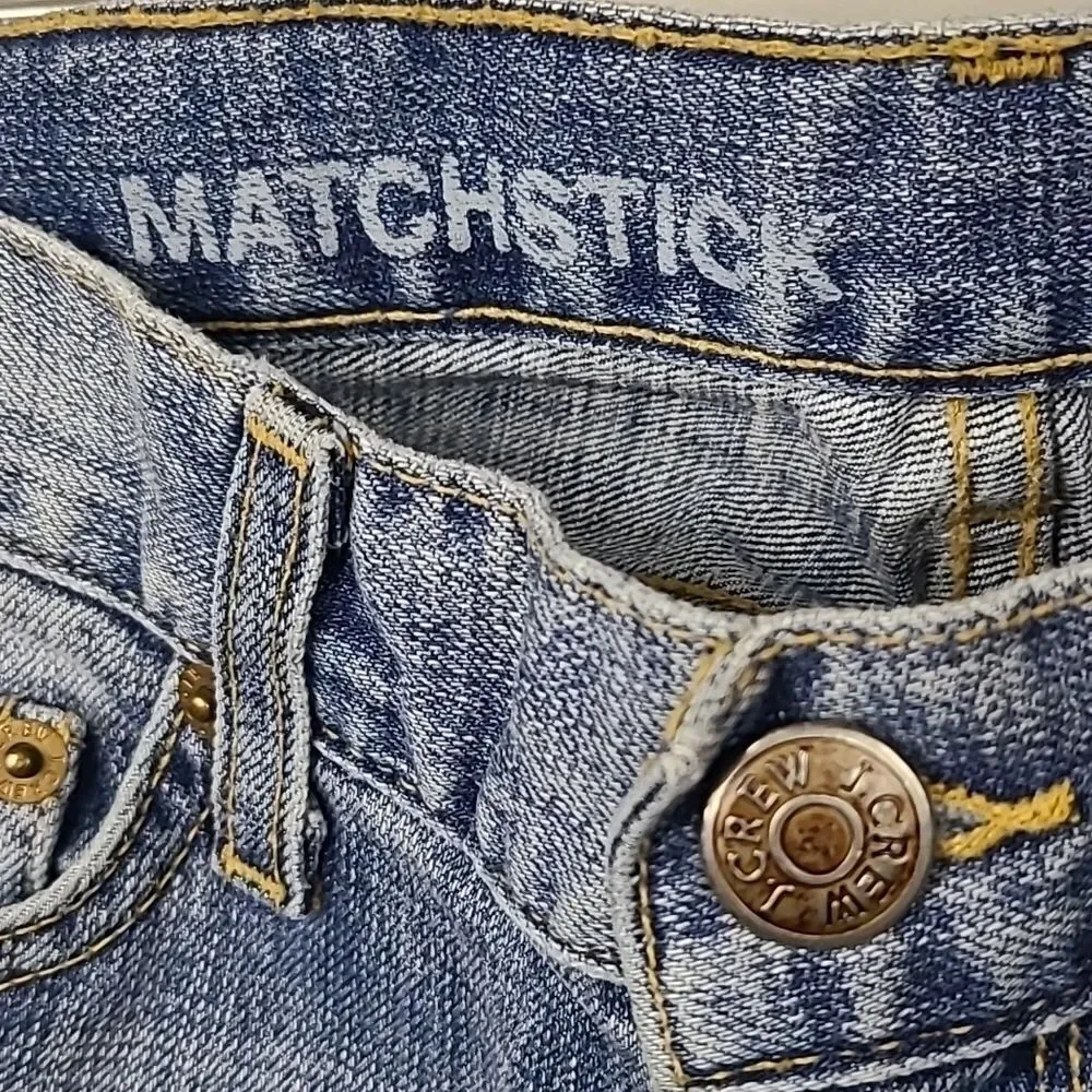 J.Crew Matchstick Jeans 25 Cloud Nine Wash Distressed Straight Leg Denim Y2K